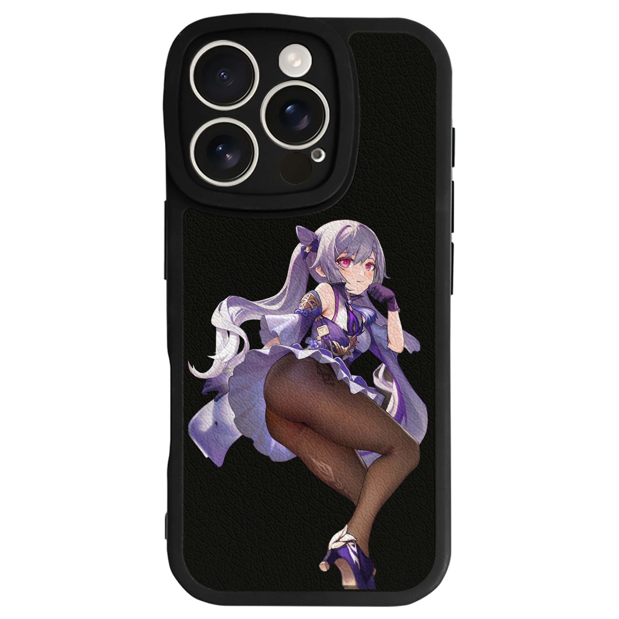 げんし神 刻晴 こくせい genshin Kokusei 【iPhone 16シリーズ対応】シリコンスマホケース（レザー調） 材質：シリコン